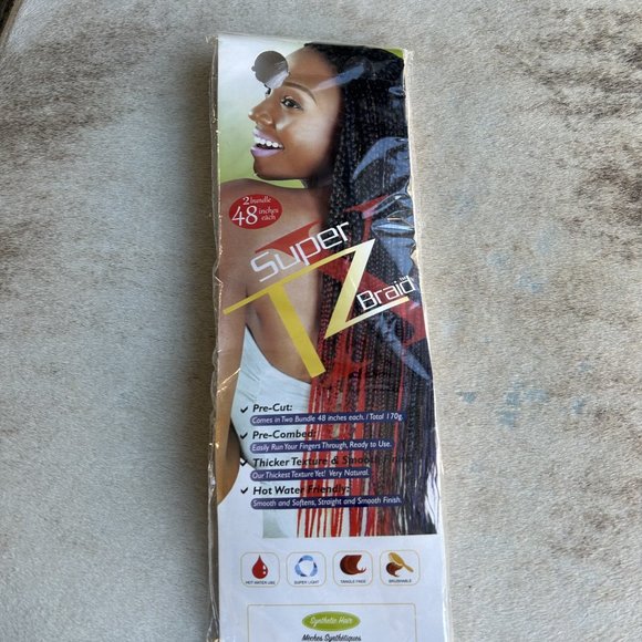 Synthetic Hair / Supreme Hair Braid 48" Silver/Blue Black/Red/ Wig NWOT - Picture 5 of 5